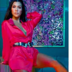 Pretty Little things Pink Satin Shirtdress